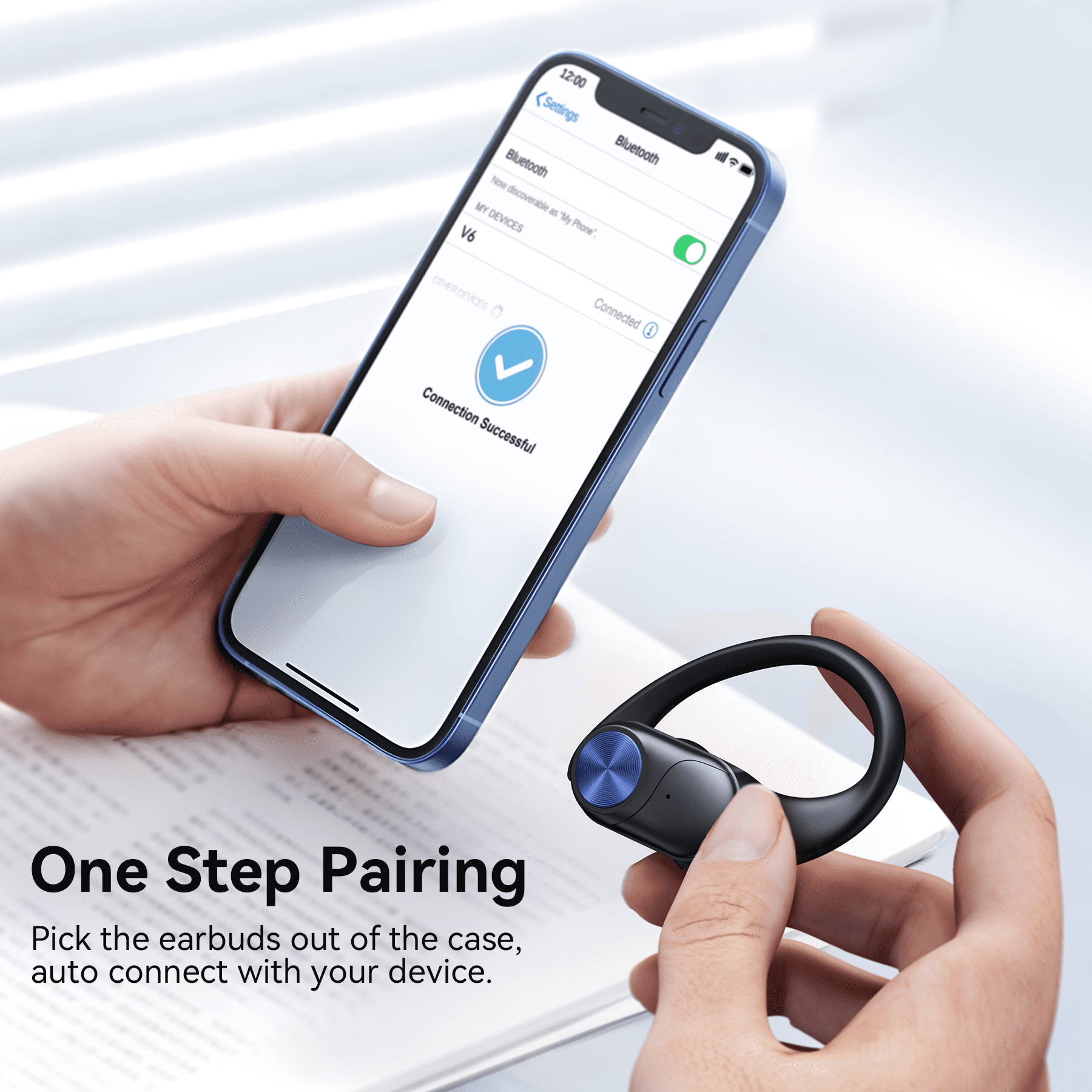 VEAT00L V6 Bluetooth Headphones Wireless Earbuds 88Hrs Playback Sport Ear Buds with Earhook Digital Display Charging Case IPX7 Waterproof Earbud Deep Bass Running Earphones for iOS Android Cellphone
