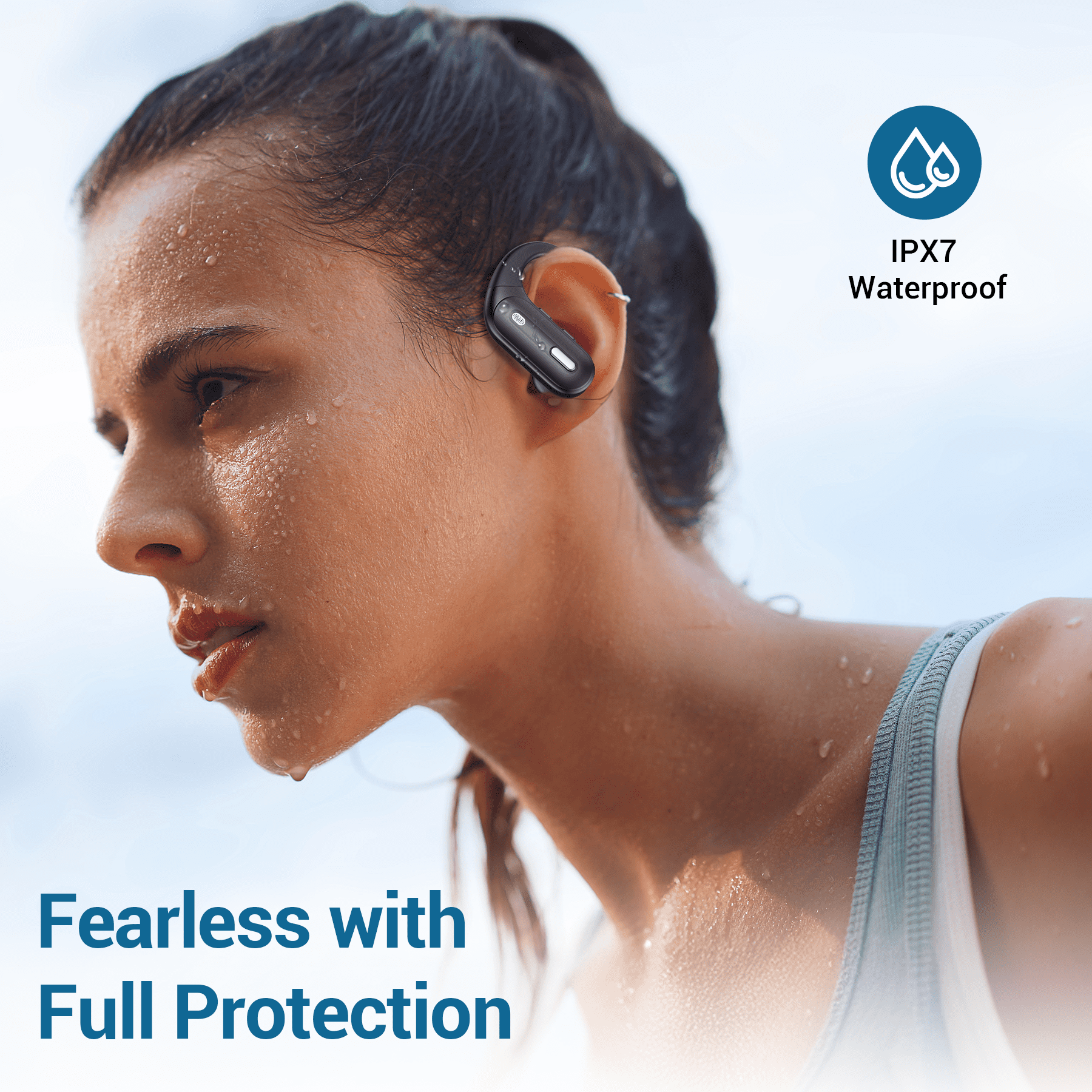 VEAT00L Active Noise Cancelling Ear Buds Wireless Earbuds 75H Playtime Bluetooth Headphones with LED Display Case, Deep Bass Fitness Earphones Gym Running Workout, IP7 Over Earbuds with Earhook
